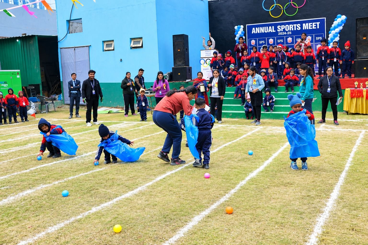 Students playing sports
