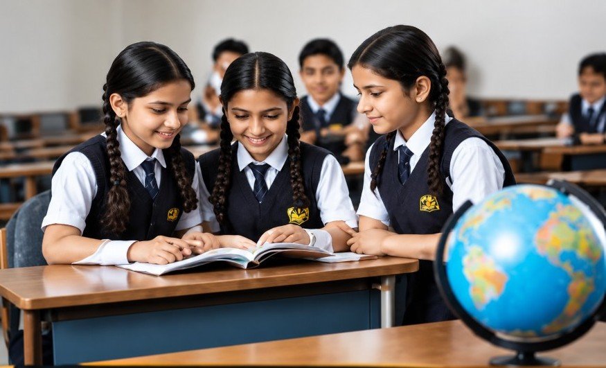 Students studying at Shikhar Public School